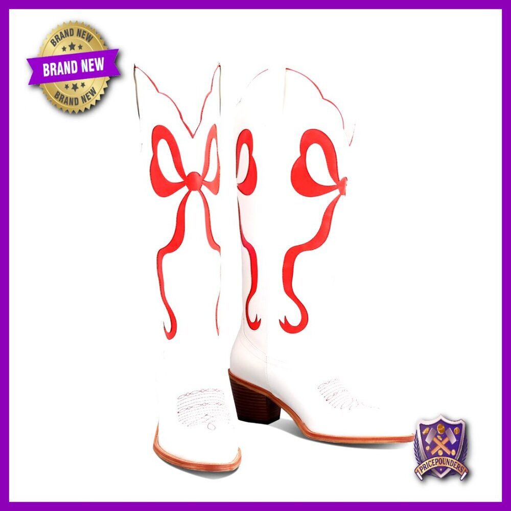 Western Cowboy Boots Mid Calf Chunky Heel Comfortable Party Wear Cowgirl Boots